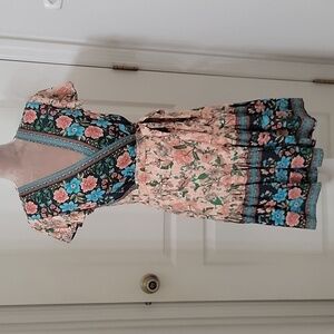 Indikah Size L Floral Wrap Dress, NEW with Tags